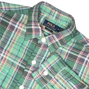 POLO Ralph Lauren Men’s Green Plaid Classic Fit Lightweight Flannel | Size M